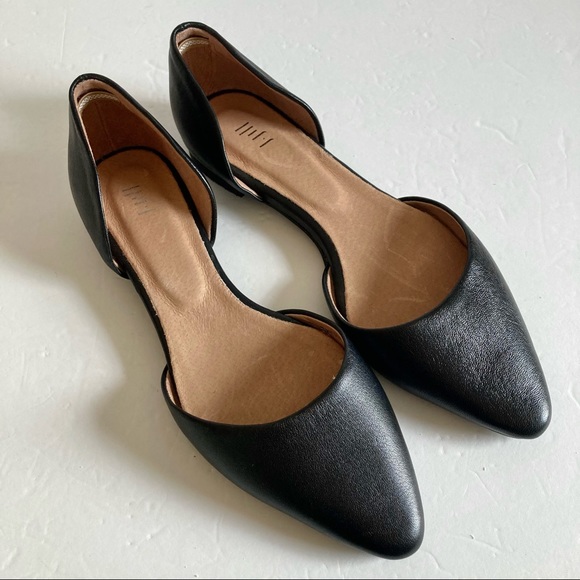 NEW NWOT J. Jill D'Orsay Flats Women 9 Pointed Toe Black Leather Business Casual - Picture 2 of 16
